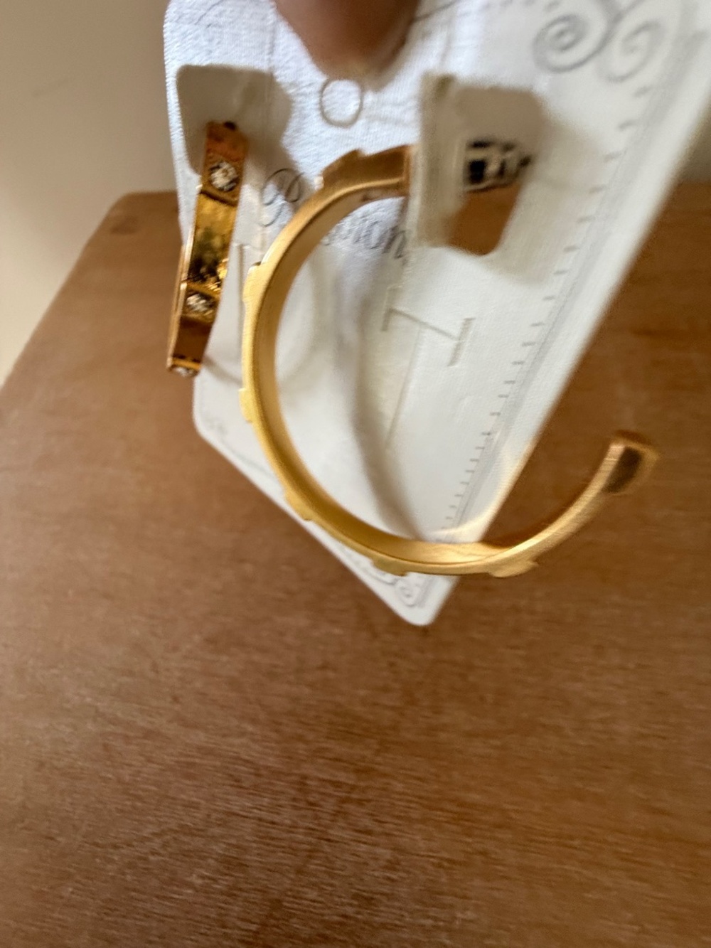 Brighton Meridian Hoop Earrings Hammered Gold with Crystal Embellishments NWT - Picture 4 of 6